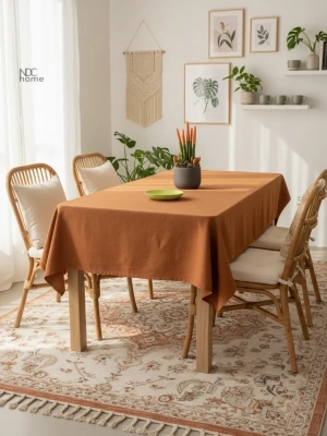 Premium Keten Tarçın (DÜZ) Masa Örtüsü