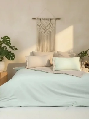 Ham Adaçayı Çift Taraflı Çift Kişilik Nevresim Seti