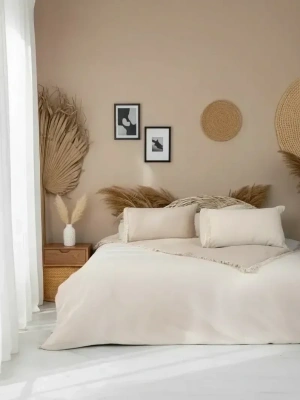 Ham Krem Çift Taraflı Tek Kişilik Nevresim Seti