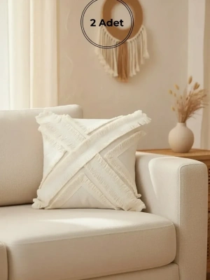 Özel Tasarım Kokoş Keten Kırlent 2 Adet Kırlent Kılıfı (43 x 43)