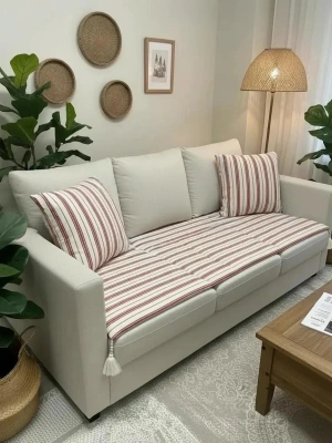 Keten Koltuk Pedi / Koltuk Şiltesi – Evcil Hayvan Dostu, Makinede Yıkanabilir, Ölçü Seçenekli