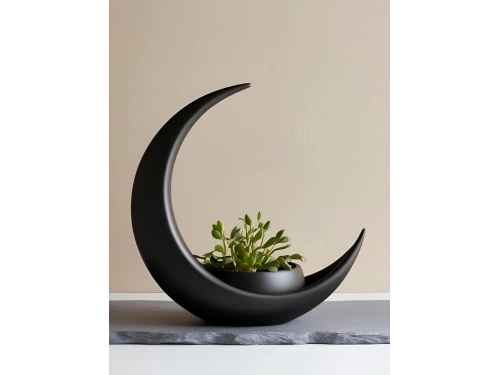 3D Ay Saksı/Mumluk Büst – 17 cm Dekoratif Biblo