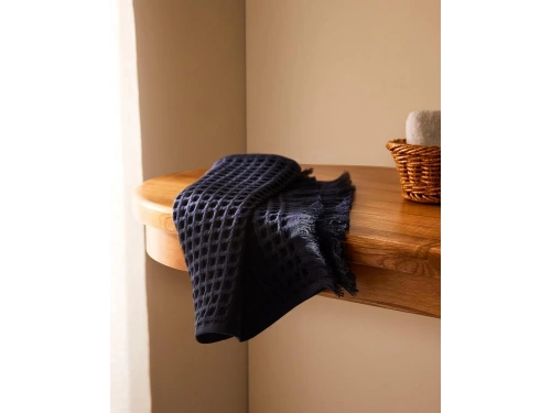 3’lü Lacivert Pamuklu Havlu Seti – 30x45, 50x90, 80x160 cm – Lüks ve Emici