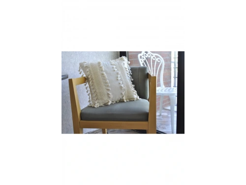 Özel Tasarım Ham Kalın Dantelli Tekli Keten Kırlent Kırlent Kılıfı 43*43