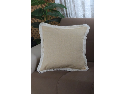 Sarı Püsküllü Kırlent Kırlent Kılıfı 43 X 43
