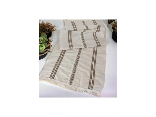 Keten Üstü 3 Dantelli Püsküllü Runner (50 x150)