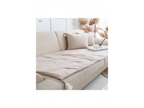 Bej Keten Evcil Hayvan Dostu Keten Koltuk Pedi /Şiltesi (80x180)