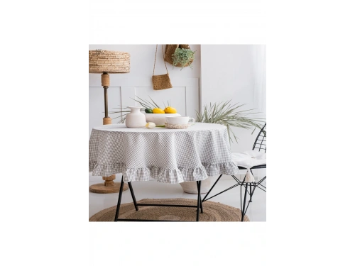 Pötikare Keten Fırfırlı Masa Örtüsü