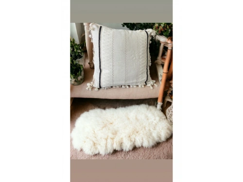 Özel Tasarım Runner Dantelli Tekli Keten Krem Kırlent Kılıfı 43*43