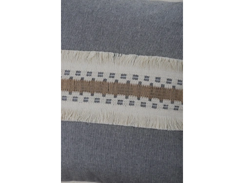 Gri Antrasit Kalın Dantel Kırlent43 X 43