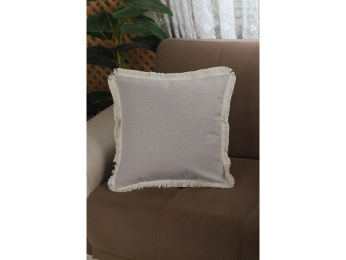 Bej Püsküllü Kırlent Kırlent Kılıfı 43 X 43