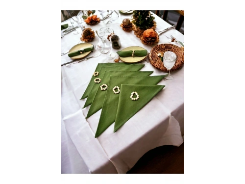 Premium Haki Yeşil 6lı Peçete TAKIMI (toka hediyeli) 40x40