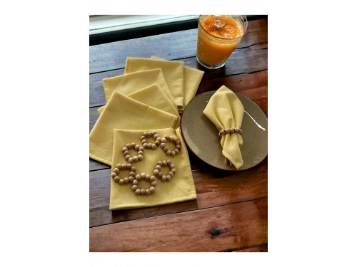 Sarı Premium 6lı (TOKA HEDİYELİ) Peçete Takımı 40x40