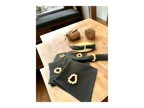 Füme(KoyuGri) Premium Peçete Takımı 6lı (TOKA HEDİYELİ) 40x40