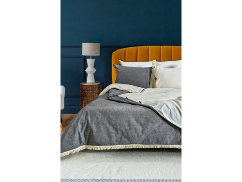 BATTAL Boy Bej Gri Krem  Çift Renk  Nevresim Seti