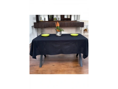 Premium Keten Siyah (DÜZ) Masa Örtüsü