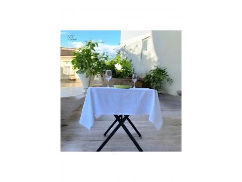 Premium Keten Beyaz (DÜZ) Masa Örtüsü