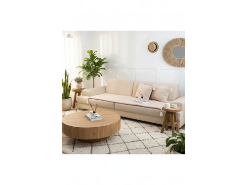 Krem Piremium Keten Evcil Hayvan Dostu Keten Koltuk Pedi / Şilte [Kırlentli] (80X180)