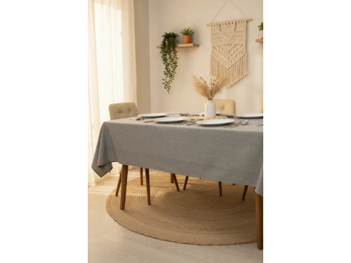 Gri Antrasit Pamuk Keten Masa Örtüsü