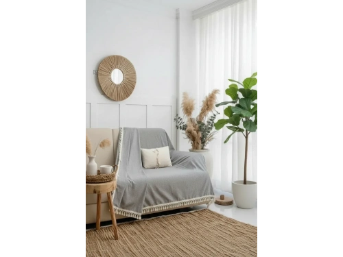 Gri Antrasit Keten Koltuk Örtüsü[170 x 220]