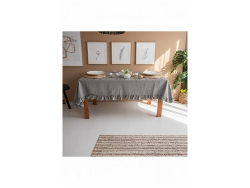 Gri Antrasit Keten FIRFIRLI Masa Örtüsü