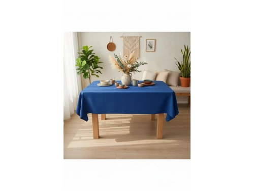 Premium Keten Lacivert (DÜZ) Masa Örtüsü