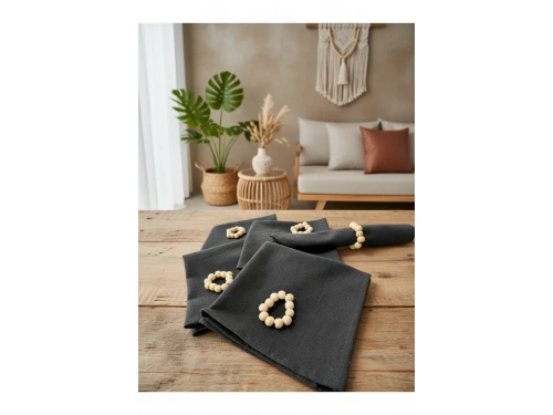 Füme(KoyuGri) Premium Peçete Takımı 6lı (TOKA HEDİYELİ) 40x40