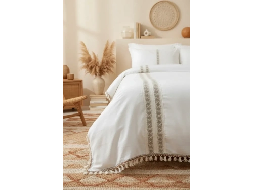 Ham Kahve Dantelli Otantik Çift Kişilik Nevresim Takımı