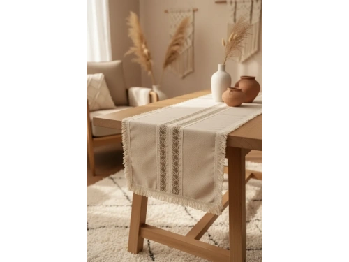 Püsküllü Ara Dantelli Runner (40 x 80) Tekli