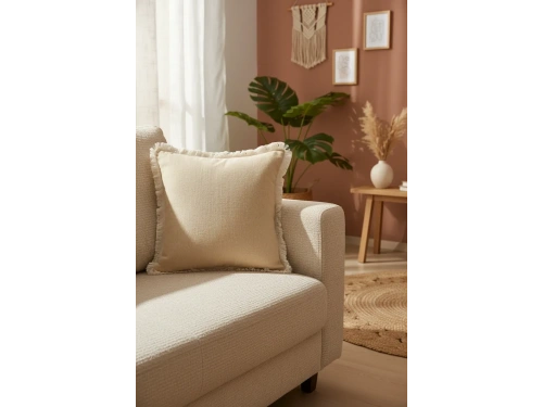 Sarı Püsküllü Kırlent Kırlent Kılıfı 43 X 43