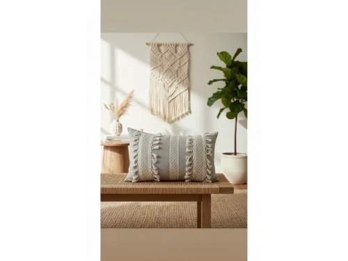 Özel Tasarım Tekli Bej Kırlent Kılıfı 35x55