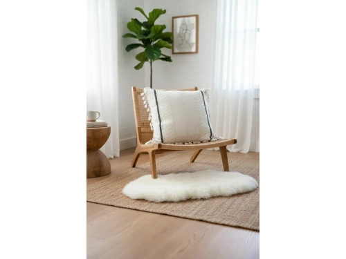 Özel Tasarım Runner Dantelli Tekli Keten Krem Kırlent Kılıfı 43*43