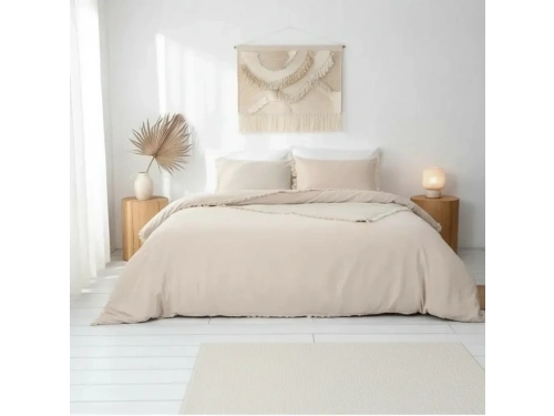 Ham Bej Çift Taraflı Battal Boy Nevresim Seti