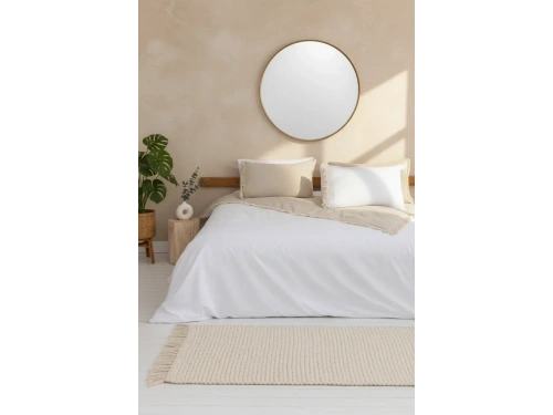 Ham Beyaz Çift Taraflı Tek Kişilik Nevresim Seti