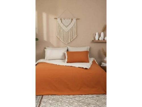 Tarçın Ham Keten Çift Taraflı Tek Kişilik Nevresim Takımı [160x220]