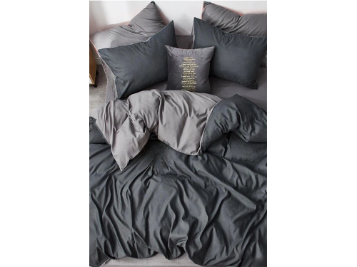 Lodos Home Pamuklu Tek Kişilik Lastikli Nevresim Takımı Antrasit-Gri