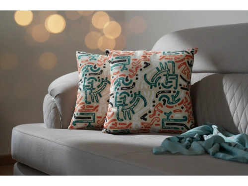 Modern Desenli Dekoratif Kırlent – Çift Taraflı Dijital Baskı 45 x 45 cm