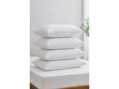 Yastık Alezi Seti Pamuklu 4’lü Kapitone Yastık Koruyucu Beyaz