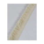 Beyaz Pamuk Keten Çoklu Püsküllü Tek Kişilik Nevresim Takımı (1 Yedek Yastıklı)