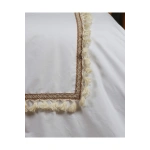 Beyaz Ponponlu %100 Pamuk Tek Kişilik Nevresim Takımı