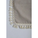 Bej Ponponlu Kırlent 2 Adet Kırlent Kılıfı