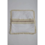 Beyaz Keten Jüt Dantelli Kırlent 2 Adet Kırlent Kılıfı (43 x 43)