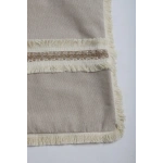 Bej Keten Jüt Dantelli Kırlent 2 Adet Kırlent Kılıfı (43 x 43)