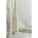 DESENLİ Krem Ponponlu Masa Örtüsü