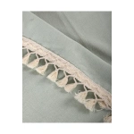 Premium Adaçayı Yeşili Ponponlu Masa Örtüsü