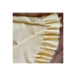 Sarı Keten Fırfırlı Yuvarlak Masa Örtüsü