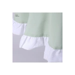 Yeşil Keten YUVARLAK (Beyaz) FIRFIRLI Masa Örtüsü