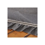 Gri Antrasit Keten Özel Seri FIRFIRLI Masa Örtüsü