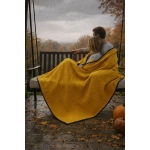 Waffle Dokuma Çok Amaçlı Pike TV Şalı / Battaniyesi - Sarı