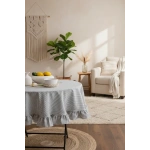 Pötikare Keten Fırfırlı Masa Örtüsü